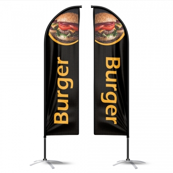 drapeau publicitaire oriflamme burger doubles faces