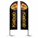 drapeau publicitaire oriflamme kebab doubles faces noir