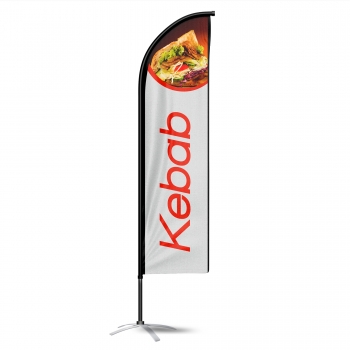 drapeau publicitaire oriflamme kebab gris