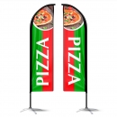 drapeau publicitaire oriflamme pizza doubles faces