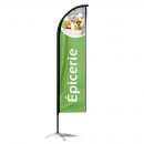 Drapeau Épicerie publicitaire oriflamme double faces vert