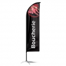 Boucherie - Drapeau publicitaire oriflamme double faces noir