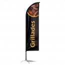 Drapeau publicitaire oriflamme Grillades double face