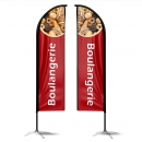 Drapeau publicitaire oriflamme Boulangerie rouge double faces