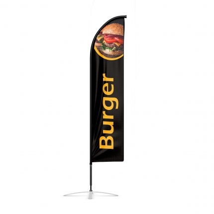 Burger - Drapeau publicitaire oriflamme double faces
