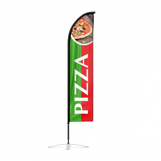 drapeau publicitaire oriflamme pizza italie
