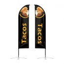 drapeau publicitaire oriflamme tacos noir double face