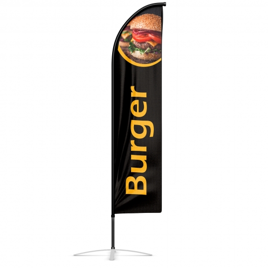 Burger - Drapeau publicitaire oriflamme double faces