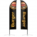 drapeau publicitaire oriflamme burger doubles faces